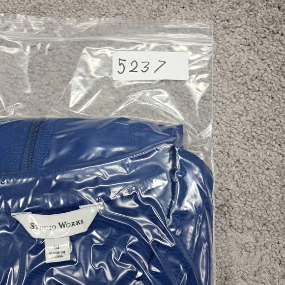 Studio Works Womens 14 Royal Blue Faux Suede Mixed Media Full Zip Jacket - Picture 7 of 7